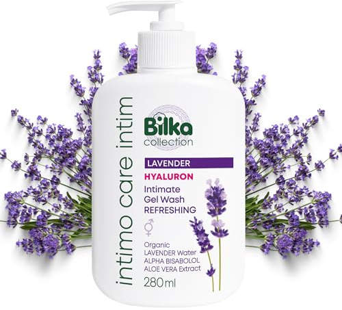 Bilka Collection Intim tvättgel med ekologisk lavendelvatten – uppfriskande – med hyaluronsyra, aloe vera och alfa-bisabolol – mild unisex intim vård för daglig användning, 288 ml