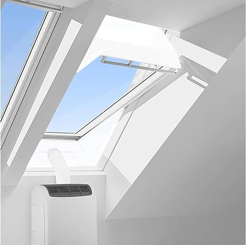 2Pc Air Conditioner Roof Casement Window Vent Seal Kit Outward Opening for Portable Air Conditioning Unit,Portable AC Window Vent Kit,Aircon Door Seal Kit with Zip Waterproof,AC Window Cover (230cm）