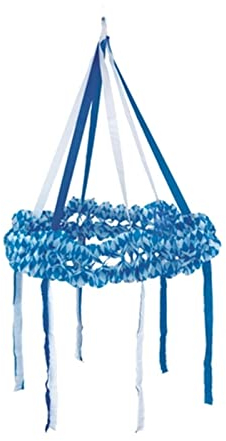 Papstar 18758 Dekokranz, schwer entflammbar, Papier Durchmesser 75 cm, bayrisch blau