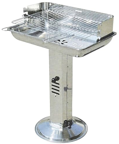 Edelstahl Standsäulengrill Gartengrill Holzkohlegrill Standgrill Barbecue Grill