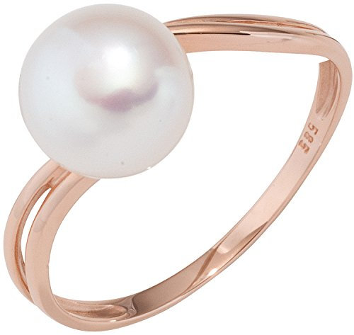 Jobo Damen-Ring aus 14 Karat 585 Rosegold mit großer Perle Größe 60