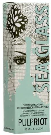 Pulp Riot Meeresglas - 100% Deckkraft, Silikonfrei, Vegan - Gel - Pastellgrünblau - Für alle Haartypen - Semipermanent