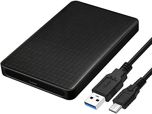 Cablecc USB-C Typ-C auf 6,3 cm SATA SSD HDD Externes Festplattengehäuse für Laptop & PC