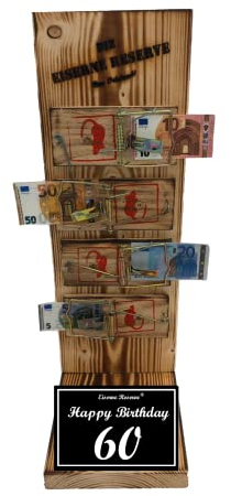 * Happy Birthday 60 Birthday - Iron Reserve ® Mousetrap Money Gift - The Funny Gift Idea - Give Money