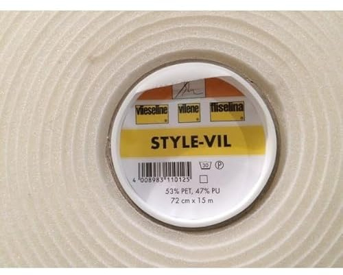 Volumenvlies Style-Vil laminierter, nähbarer Schaumstoff aus Sythetischen Materialien mit hoher Abriebfestigkeit, für kreative Nähverarbeitungen mit dreidimensionalen Effekte (5 m)