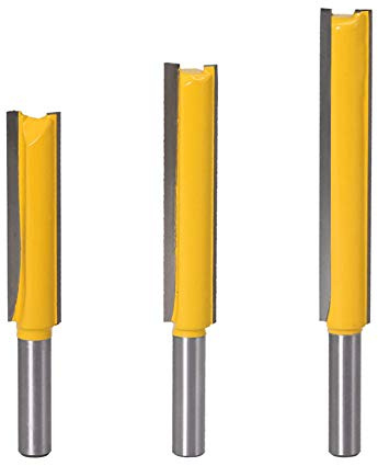 8mm gambo fresa set, 3 Pezzi fresa extra-lunga Fresa a Taglienti Diritti per scanalature 8 * 1/2 * 50, 8 * 1/2 * 63, 8 * 1/2 * 76