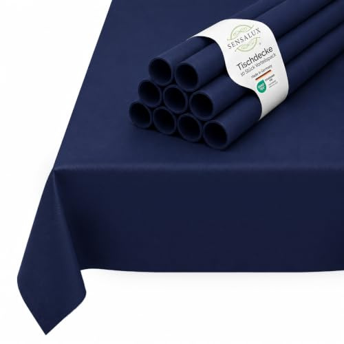 Sensalux Vlies Tischdecke, 10 Stück, 1 x 2,5 m, Dunkelblau, abwaschbar | wasserabweisend, stoffähnliche Tischdecke, OEKO-TEX, Party Hochzeit Catering Event