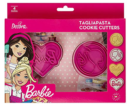 Decora 0403000 Ausstecher mit Prägestempel Barbie, Kunststoff