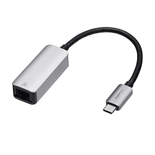 Amazon Basics Adattatore da USB C 3.1 a Gigabit Ethernet RJ45, Grigio, 5,23 x 2,06 x 1,5 cm