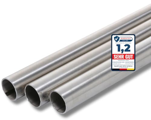 Rundrohr/Edelstahl/geschliffen Korn240 / WST 1.4301 / V2A / Wandstärke: 2mm (Ø 26,9mm; Länge: 1200mm)