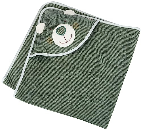 Sterntaler Kapuzenbadetuch Bär Ben, Alter: ab 0 Monaten, 100 x 100 cm, Baumwolle , Mittelgrün