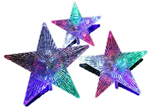 Youning Topper Lichter Weihnachtsbaum Stern Weihnachtsbaumspitze glitzernder LED Stern Weihnachtsbaum Topper baumkronen Lampe beleuchtete Sterne Weihnachtsbaumspitze Dekoration (Kleine-3PCS)