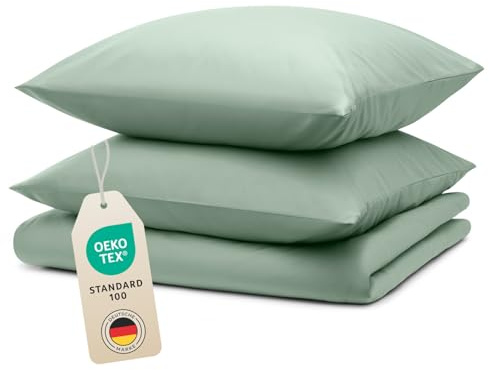 Blumtal Copripiumino Matrimoniale 250x200 e Federe 50x80 - Set di Lenzuola in microfibra extra morbida certificata Oeko-Tex, Set Copripiumino Matrimoniale con 2 Federe - 3 pezzi - Verde Chiaro