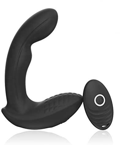 CHERRYDELICE - Masseur Prostatique Télécommandé avec 10 Modes de Vibration, Homme, Silencieux, Étanche, Silicone, Rechargeable USB (Noir)