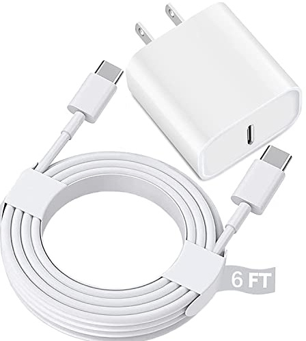 USB C Fast Charger for Apple iPad Pro 13/12.9/11 in 2025-2018,iPad 11th(A16),iPad Air 5th/Mini 7th,iPhone 17/16/15 Series,USB C Charger Fast Charging Adapter Wall Block with 6FT USBC to C Cable Cord