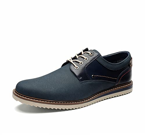 Bruno Marc Scarpe Eleganti Derby Stringate Uomo Vintage Elegante Basse Allacciare Nero,Size 45,Blu,SBOX2213M-E