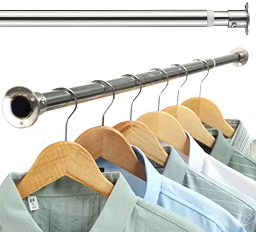 HARRMS Kleiderstange Schrank Ausziehbar, 110-137cm, Schrankstange Schrankrohr Silber Edelstahl Verstellbar für Schlafzimmer
