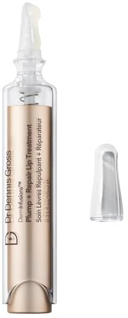 Dr Dennis Gross DermInfusions Plump + Repair Tinted Lip Treatment, Clear - Visibly Plumps & Defines Lips with Hyaluronic Acid & Peptides - Repairs Moisture Barrier - 10 mL