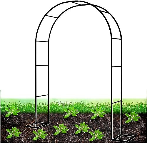 GueTTO Rosenbogen Aus Edelstahl, Gartenbogen Aus Metall, Garten Torbogen Rankgitter Rosenhilfe, Wetterbeständig Rankhilfe Spalier, Rosenbogen Rankhilfe Gartenbogen,W350cm x H220cm