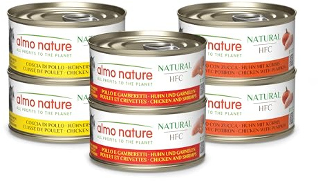 Almo Nature HFC Natural Nassfutter für Katzen - sortierte Rezepte mit Huhn - 6 x 70g