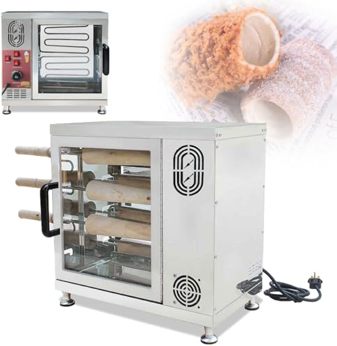 TAHALI Commercial Chimney Cake Machine Oven, 3000W Electric Toaster Machine with 16 Pcs Roller, Chimney Bread Roll Grill Maker for Restaurant Home Kitchen Snack Bar