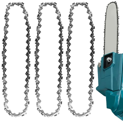 3 catene per motosega da 25 cm, 3/8 LP 40, maglie di trasmissione da 1,1 mm, a batteria a basso ritorno, per spada da 10 pollici, catena di ricambio compatibile con Makita DUC254Z, Einhell-GE-LC