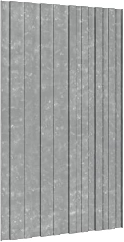 Homgoday Dachpaneele 36 STK. Trapezblech Dachpfannen Profilblech Dachblech Trapezbleche Dachplatten Metallblech Dach Platten Stahlblech Wellplatten Verzinkter Stahl Silbern 80x45 cm