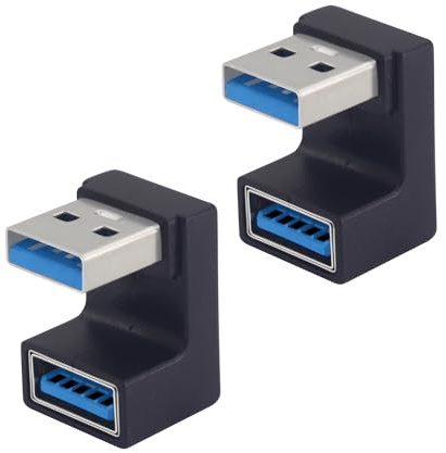 LANMINGLEL 180 Degree Angle USB 3.1 Adapter U Shape USB Male to Female Adapter 10Gbps 180°U Shape OTG Adapter Data Transfer Adapter for Laptop Tablet Phone 2 Pack(USB Male to Female)