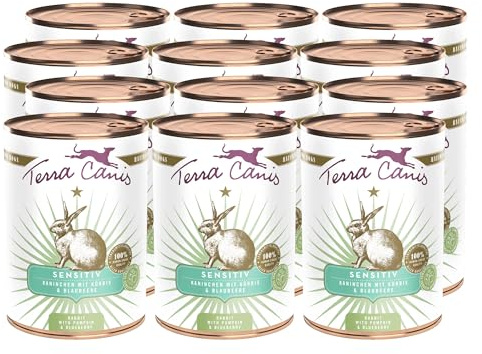 Terra Canis Conejo con Calabaza, Comida Sensitive para Perros, 12x400g