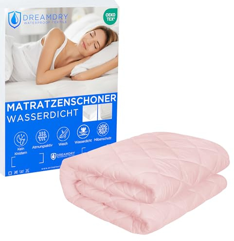 Dreamdry wasserdichter Matratzenschoner/Gesteppte Matratzenauflage 90 x 200 - Inkontinenzunterlage waschbar, wasserdichte Matratzenauflage Baby, Nässeschutz