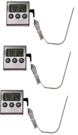Garneck 3pcs Cooking Thermometer Gun Digital Food Meat Thermometer for Barbecue Kitchen Grill Smoker Temperature Alarm