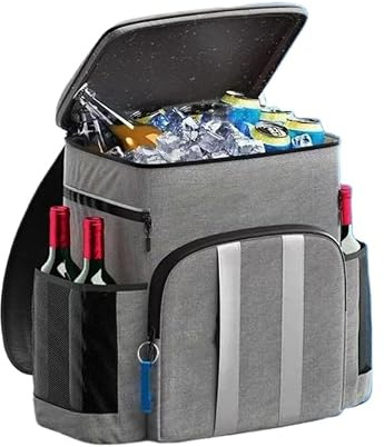BRAVECOW Zaino refrigerante, isolato, a prova di perdite, portatile, per esterni, per 24 ore, picnic, contiene 54 lattine/4 bottiglie di vino, grande capacità, escursionismo, campeggio