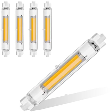 R7S LED 118mm Dimmbar Lampen, 30W Glühbirne Ersatz für 300W Halogenlamp, Kaltweiß 6000K 3000LM Kein Flackern, 360°Abstrahlwinkel Stab, Leuchtmittel, 4er Pack