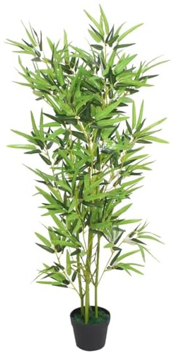 Homgoday Árbol de bambú Artificial con Maceta 120 cm Verde Plantas Artificiales Decorativas Planta Artificial Realista Ideal para Decoración
