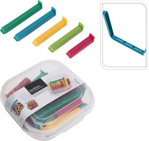 Food Bag Clips with Storage Box 24 Pcs Plastic Sealing Clips 3 Sizes | Reusable Food Bag Seal for Chips Coffee Sandwich Snack Pouches