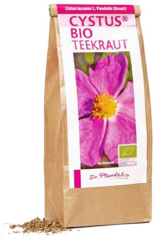 Dr. Pandalis Zistrosenkraut – Cistus Incanus Tee in Bio-Qualität - 100g | 100% loses Premium Zistrosentee Bio – Das Original aus der Apotheke