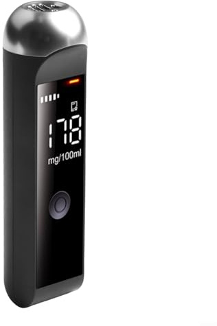Etilometro Alcol Test Portatile, Tester Digitale LCD per Alcol Tester per Auto, Misuratore alcolico Professionale, Precisione Di Grado, Alcolometro Ricaricabile per la casa o per le feste(BLACK)