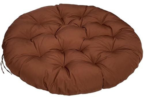 Outdoor-Stuhlkissen, 60 x 60 cm, wasserdicht, rund, Sitzkissen für Garten, Hängestühle, für drinnen und draußen, Ersatz-Sitzkissen, Kaffeebraun, 40 x 180 cm