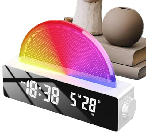 Tewzafiya Sonnenaufgangswecker, Wecker zum Aufwachen bei Sonnenaufgang,Lautsprecher-Wecklicht-Wecker | Wecker für Schlafzimmer, Soundmaschine, Mehrfarbig für schwere Schläfer