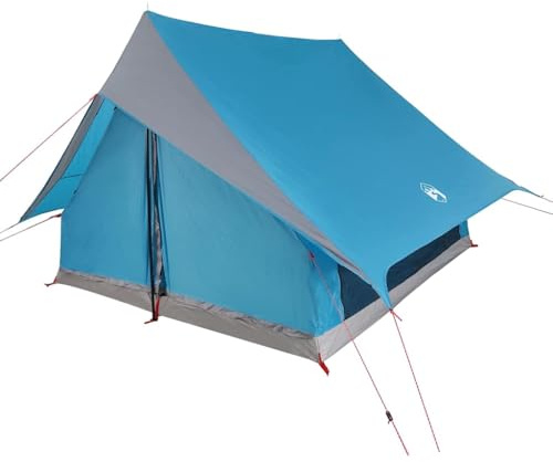 vidaXL Carpa A-Frame de para 5 Personas, Impermeable, Azul, de poliéster, fácil de Montar, Ideal para Actividades al Aire Libre como Senderismo, Familiar, portátil y Que se pliega fácil para Usar en