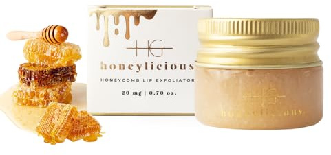 HG AESTHETICS Gommage Lèvres au Miel – Exfoliant Naturel et Hydratant avec Sucre, Huile de Coco & Beurre de Karité – Soin Réparateur Lèvres Gercées et Sèches, Nourrit et Lisse (20ml)