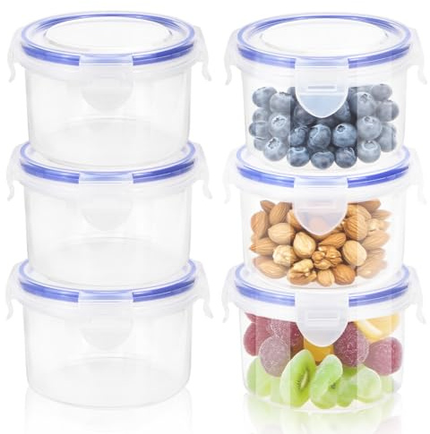GMMG Vorratsdosen mit Deckel Frischhaltedosen Set 300ml Gefrierdosen Küche Auslaufsicher Lebensmittelbehälter Mehrweg Salatdressing Behälter zur Aufbewahrung von Lebensmitteln(6 Stück)