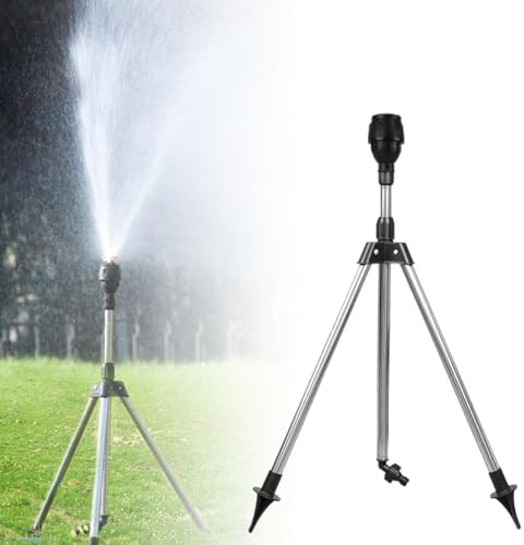 Arroseurs de jardin à 360° pour pelouse, hauteur réglable de 64 à 94 cm, arroseurs à trépied pour pelouse, rotation automatique, rayon de pulvérisation de 6 à 12 m, (a)