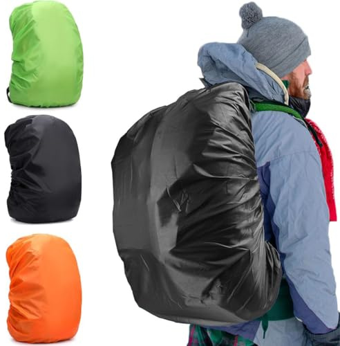OIXEYA 3 Pack Housse de Sac à Dos Anti Pluie, Couverture Étanche, Housse de Protection Impérmeáble Anti-Poussière, Capuche Pluie pour Voyage Cyclisme Escalade Randonnée