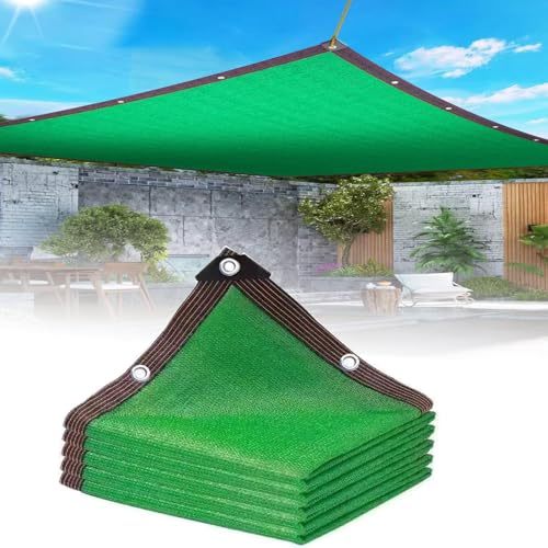Tenda parasole per esterni, 4 x 8 m, verde, per giardino, protezione dai raggi UV, con occhielli, rete ombreggiante per serra, resistente al calore, vela rettangolare per patio e cortile
