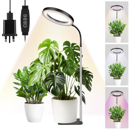 APXEL Grow Lights for Indoor Plants, 72 Full Spectrum LED Floor Plant Light | 3 Color Modes Grow Lamp with Plug, 3/9/12 Timer, 10 Level Dimmable, 30-160cm Adjustable Height [Energy Class F]