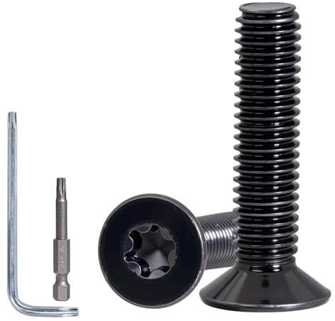 50 Stück Senkkopfschrauben M4 × 12 mm Edelstahl A2 V2A Schwarz Senkkopf Torx Schraube M4 Feingewinde für Möbelbau Maschinenreparatur Kfz-Befestigungen Inklusive T20 Torx Bit und Schraubenschlüssel