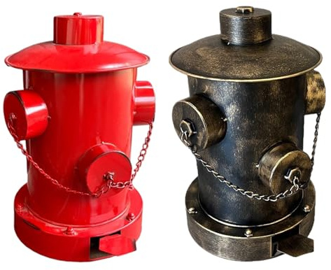 Poubelle Industrielle Rétro - Forme De Bouche D'incendie Avec Pédale Et Couvercle, En Fer De 28 X 40 Cm, Grande Capacité Pour La Cuisine, La Salle De Bain, Le Salon Extérieur, Poubelle Élégan