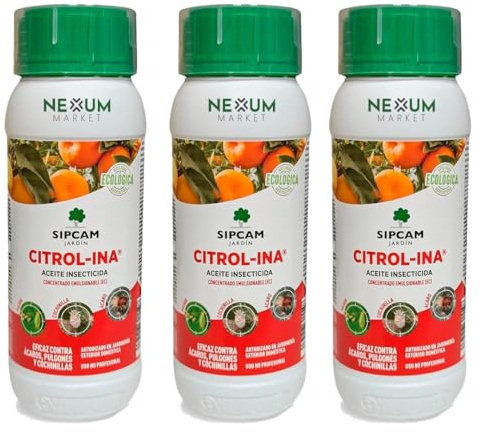 Aceite Parafina Citrol-Ina 500ml | Insecticida Ecológico y Biodegradable | Concentrado 50 L | Para Huerto y Frutales | Control Cochinillas, Ácaros, Araña Roja, Pulgón y Mosca Blanca | Nexum Market (3)