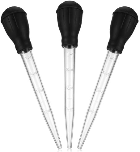 3-Pack Turkey Baster Set with Silicone Bulbs & Brushes, Large Capacity Meat Baster for Roasting and Grilling, Heat Resistant Basting Syringe for Juices and Marinades